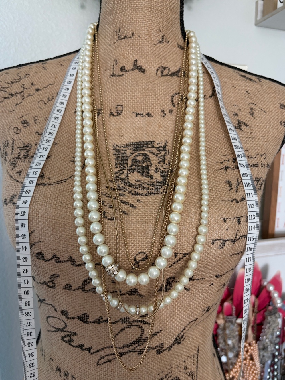 The Limited Gold-Tone and Ivory Pearl Layered Necklace